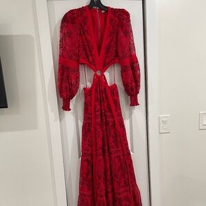 Alice + Olivia Patrica Eyelet Cut-Out Maxi Dress